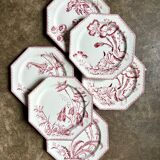 6 dessert plates in ironstone Clairefontaine, "Indiana" service.