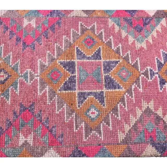 Vintage Turkish hand-knotted tribal runner 82x382