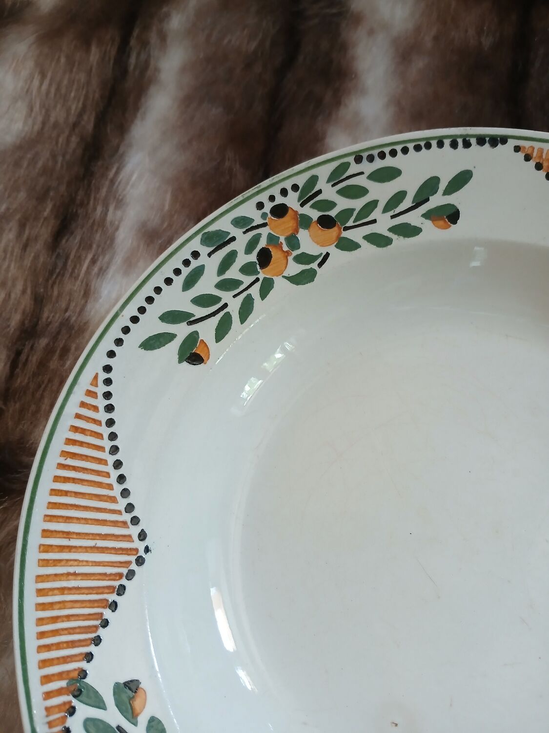 3 antique Longwy deep plates