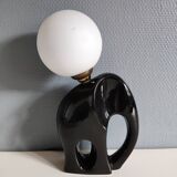 Ceramic lamp with opal globe