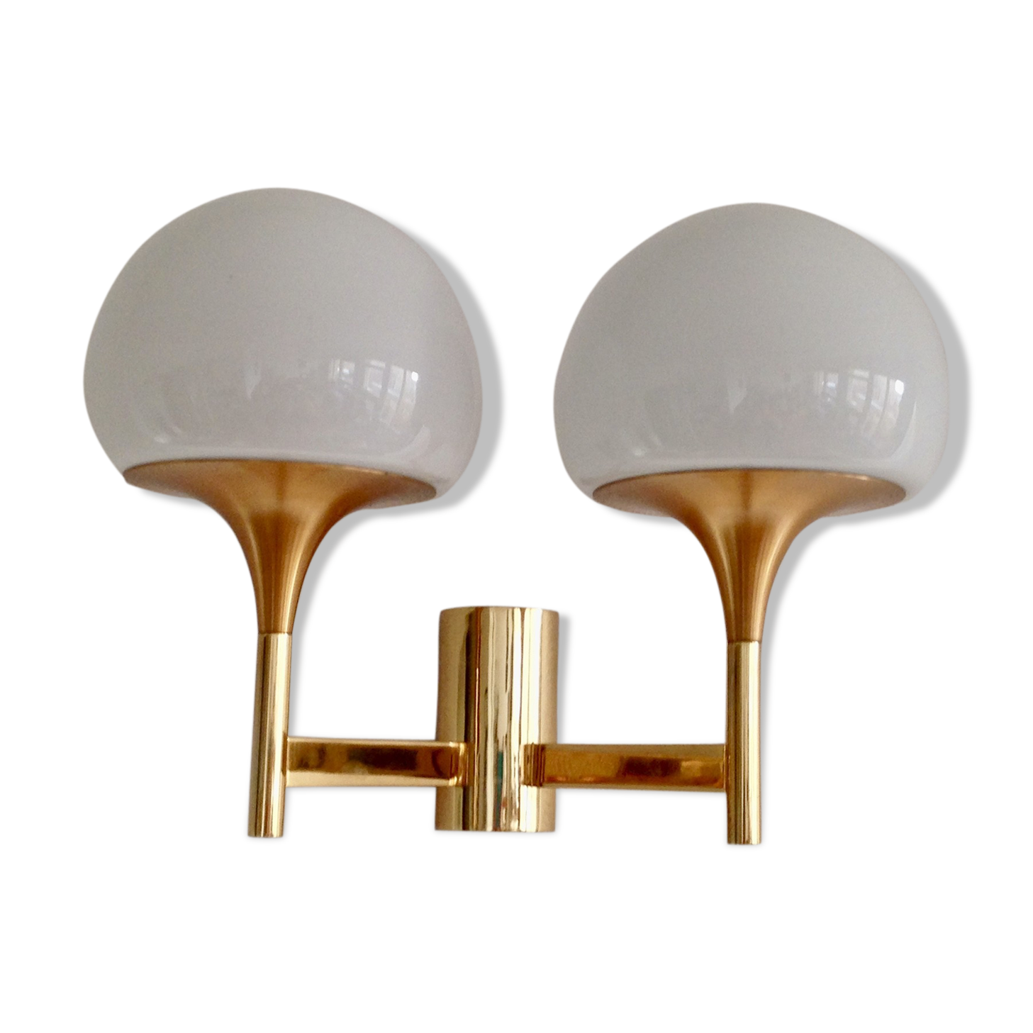 Double gold wall lamp by the Maison Sciolari  1970