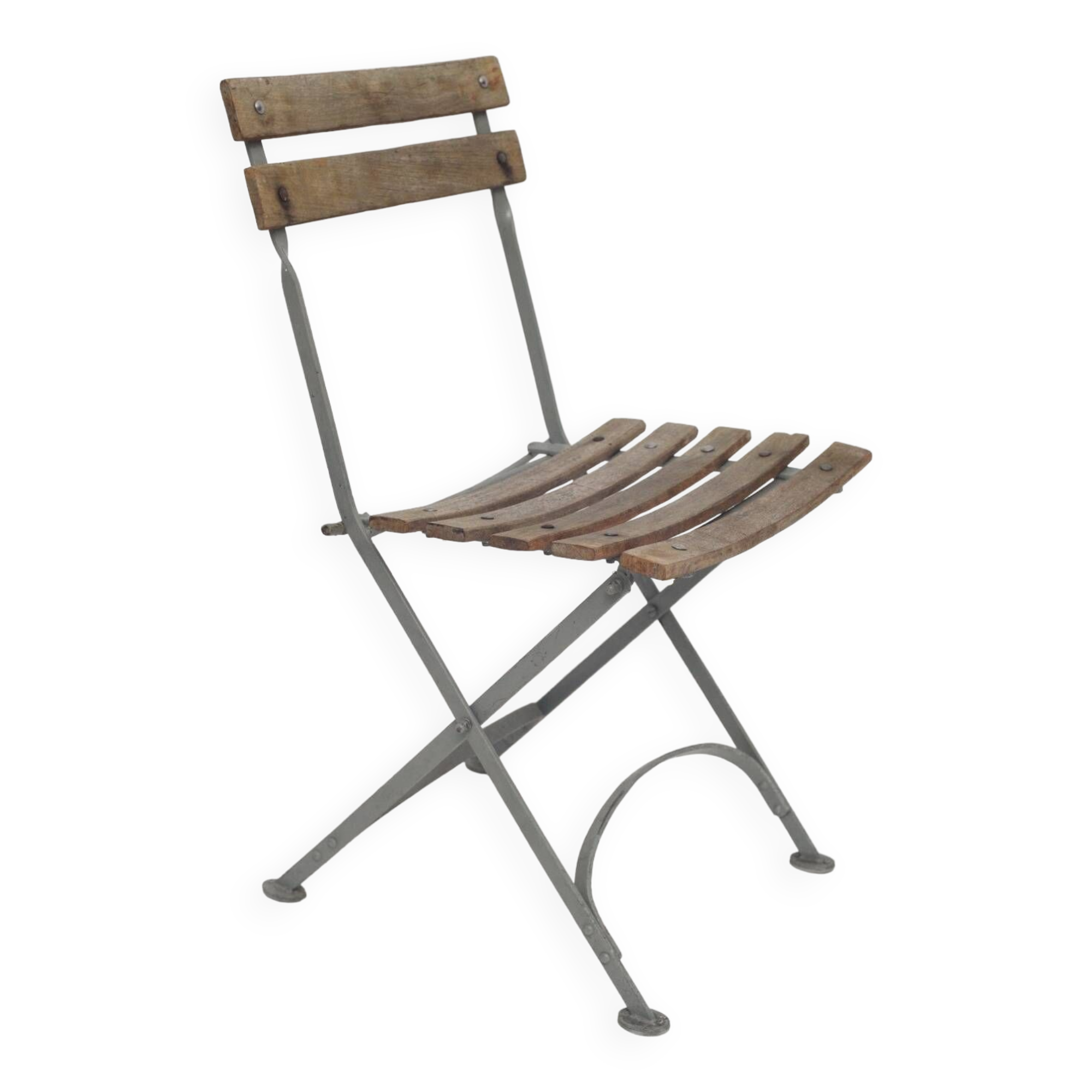 Garden chairs in wood and wrought iron