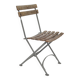 Garden chairs in wood and wrought iron