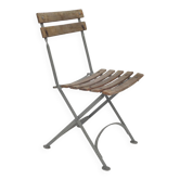 Garden chairs in wood and wrought iron