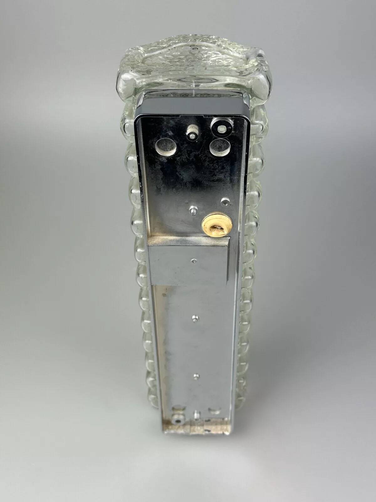 60s 70s wall lamp Limburg Germany Wall Sconce Ice Glass Chrome Space Age
