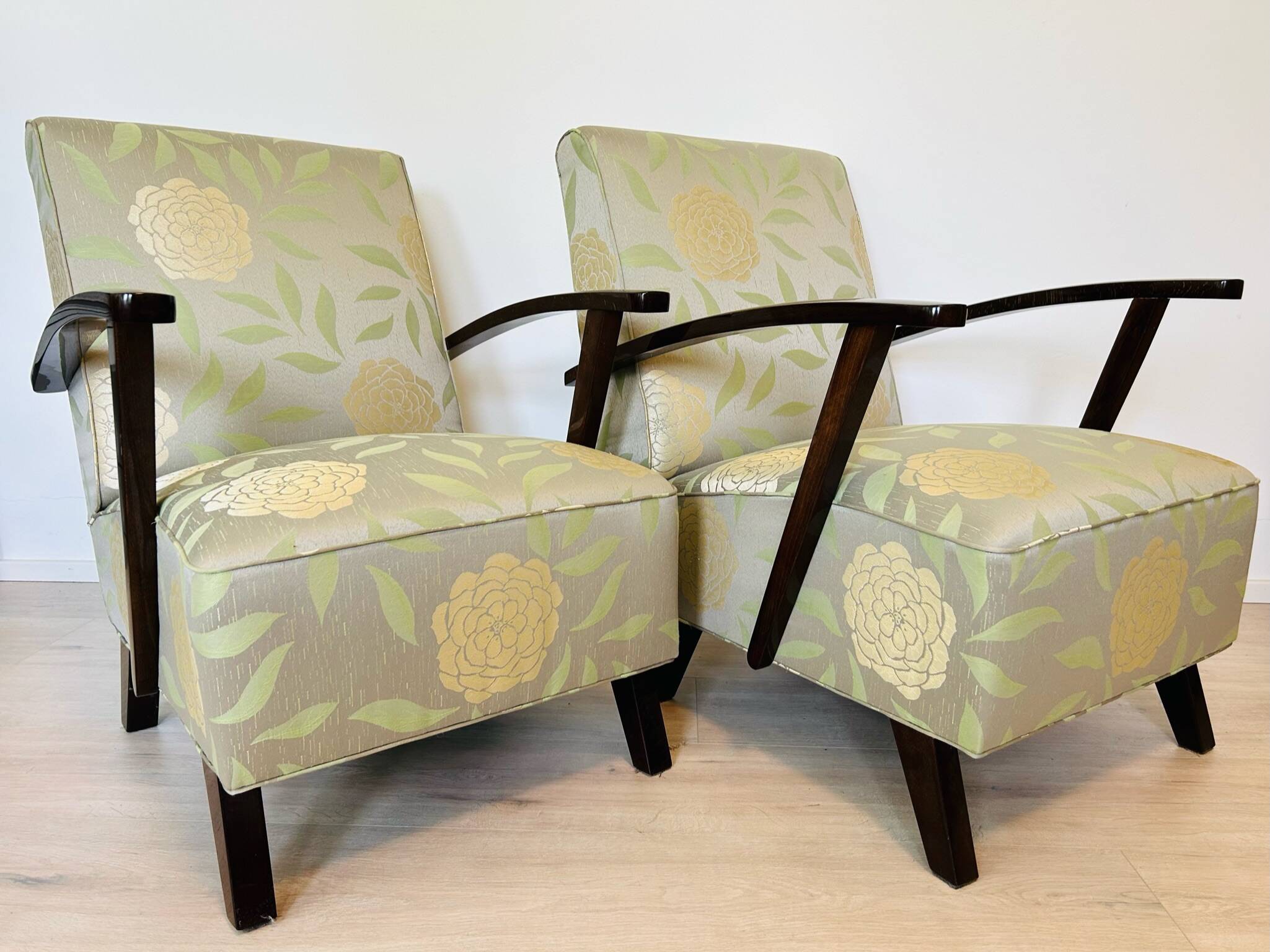 Art Deco Armchairs, Prague, 1950s, Set of 2