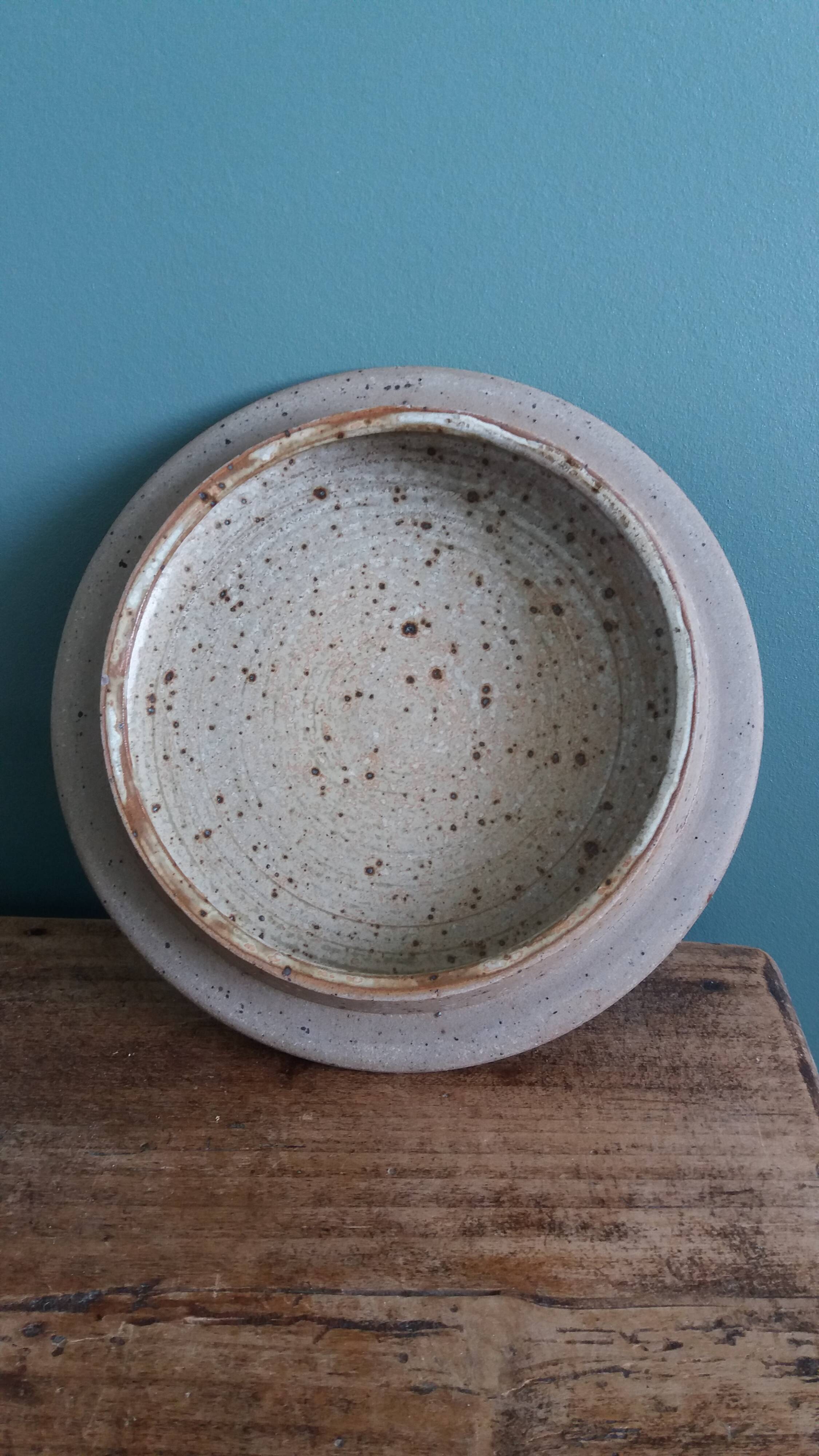 Caquelon couvert soupière en grès de Puisaye signé Jean-Pierre Prud’homme