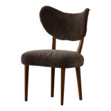 Danish chair from the mid-20th century, dining/office chair in lamb's wool, Eva Koppel, 1950s.