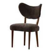 Chaise danoise de milieu du XXe siècle, chaise de salle à manger / bureau en laine d'agneau, Eva Koppel, années 1950