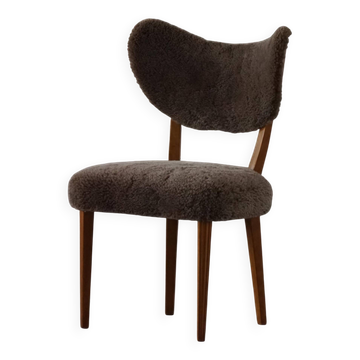 Danish chair from the mid-20th century, dining/office chair in lamb's wool, Eva Koppel, 1950s.