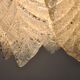Chandelier "Leaves" 2 levels, frosted glass, Murano Mazzega, italy 1960