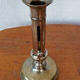 Pair of chrome-plated brass candlesticks