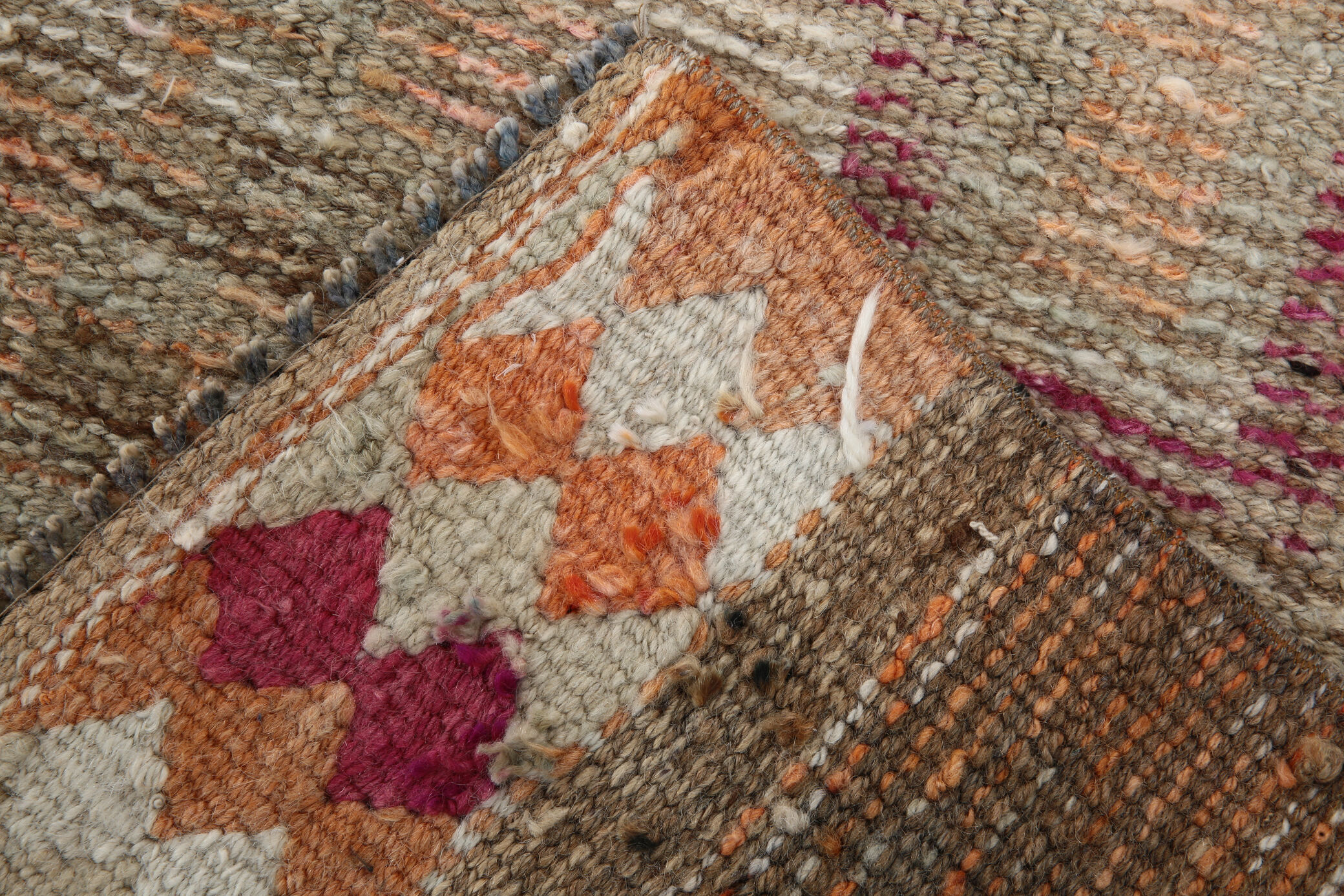 1960s antique wool vintage runner rug