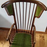 Spindle back arm chair with wings Arts and crafts style 1900s