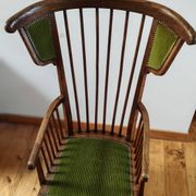 1900s Arts and Crafts style tapered wingback armchair