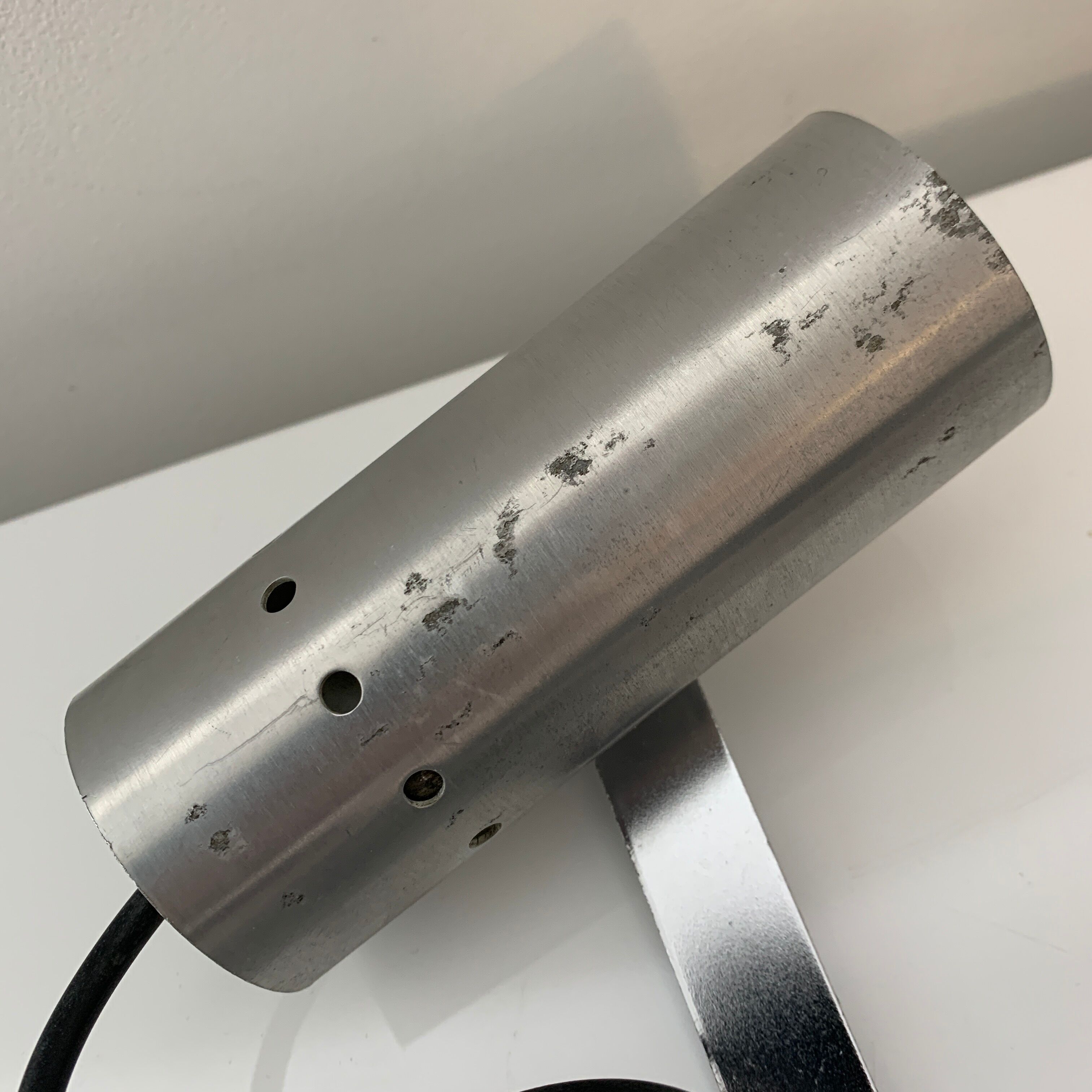 Ramp spot wall lamps chrome metal and brushed aluminum