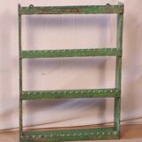 Old original Burmese teak wall shelf with green patina