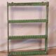 Old original Burmese teak wall shelf with green patina