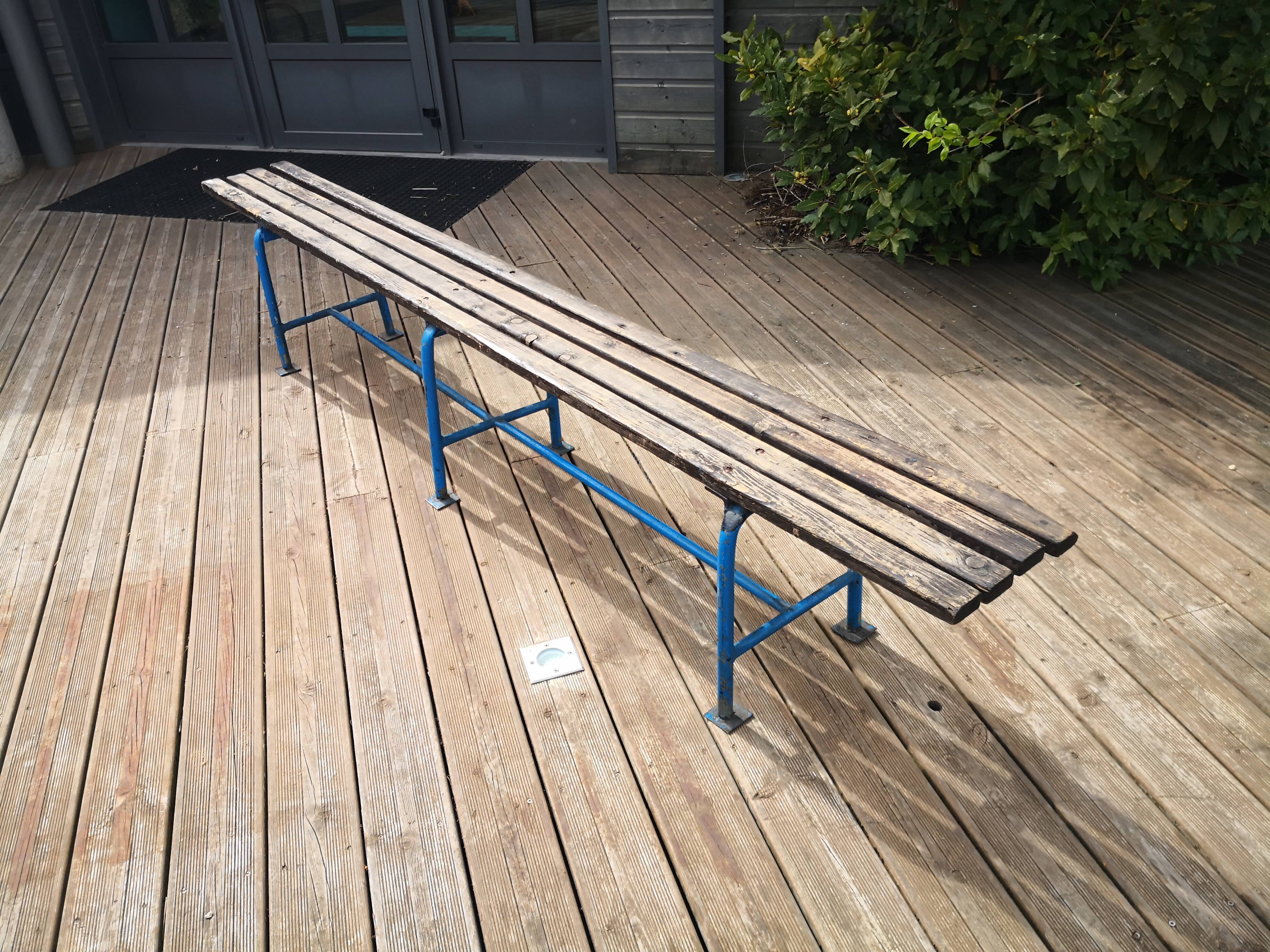 Vintage school locker room bench