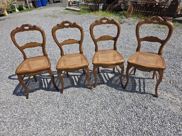 4 chaises style Louis XV en merisier