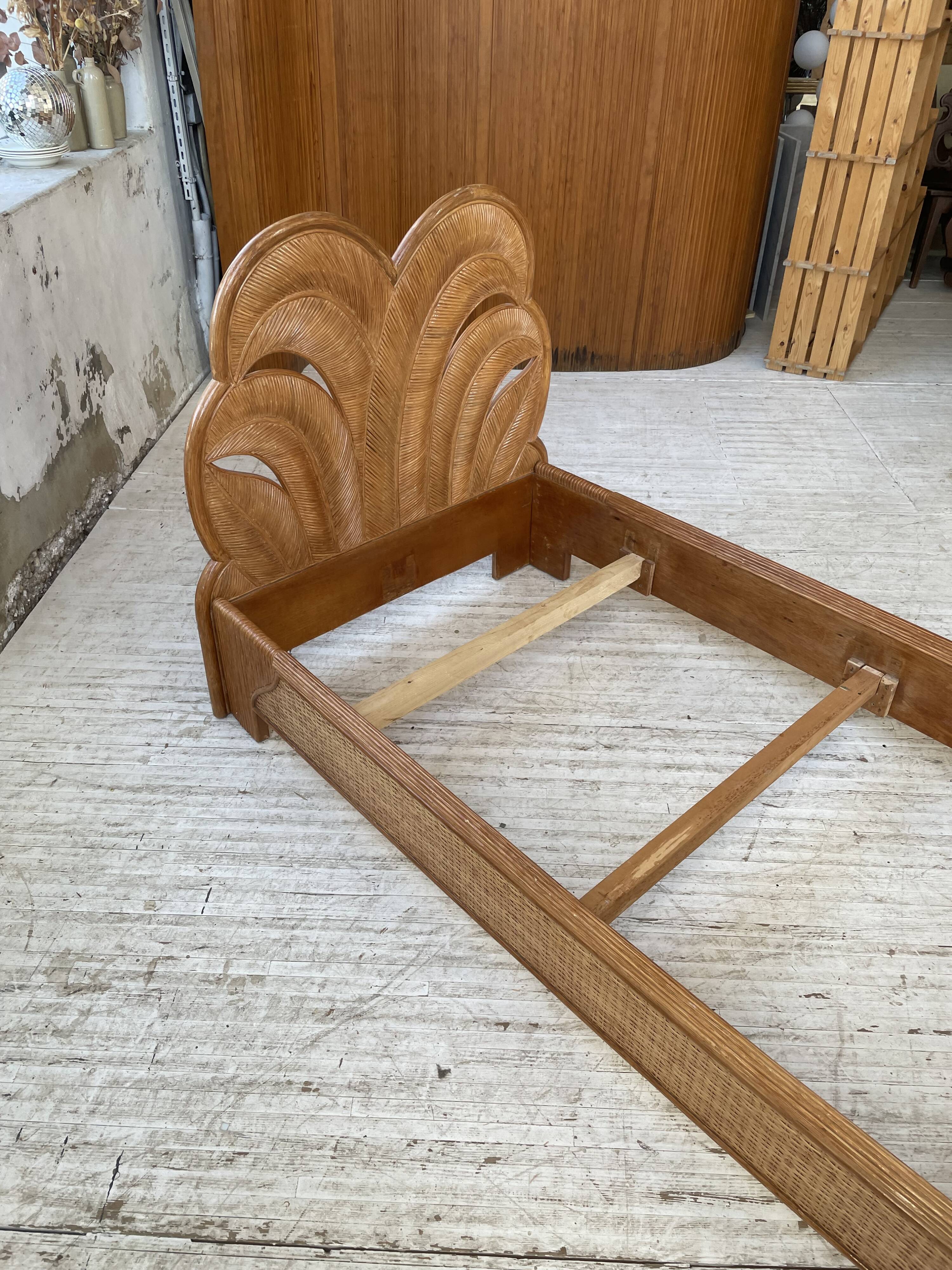 Bed 1 place "palm" wicker and rattan Vivai Del Sud