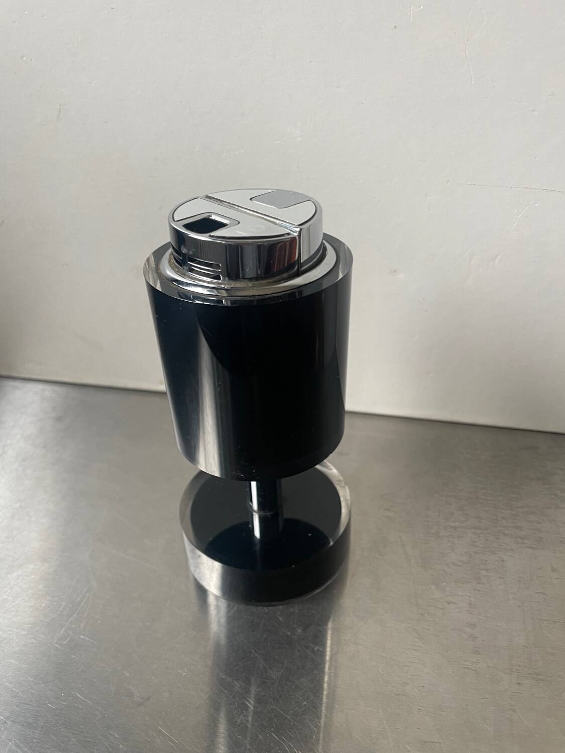 Vintage sarome japan table lighter in black plastic