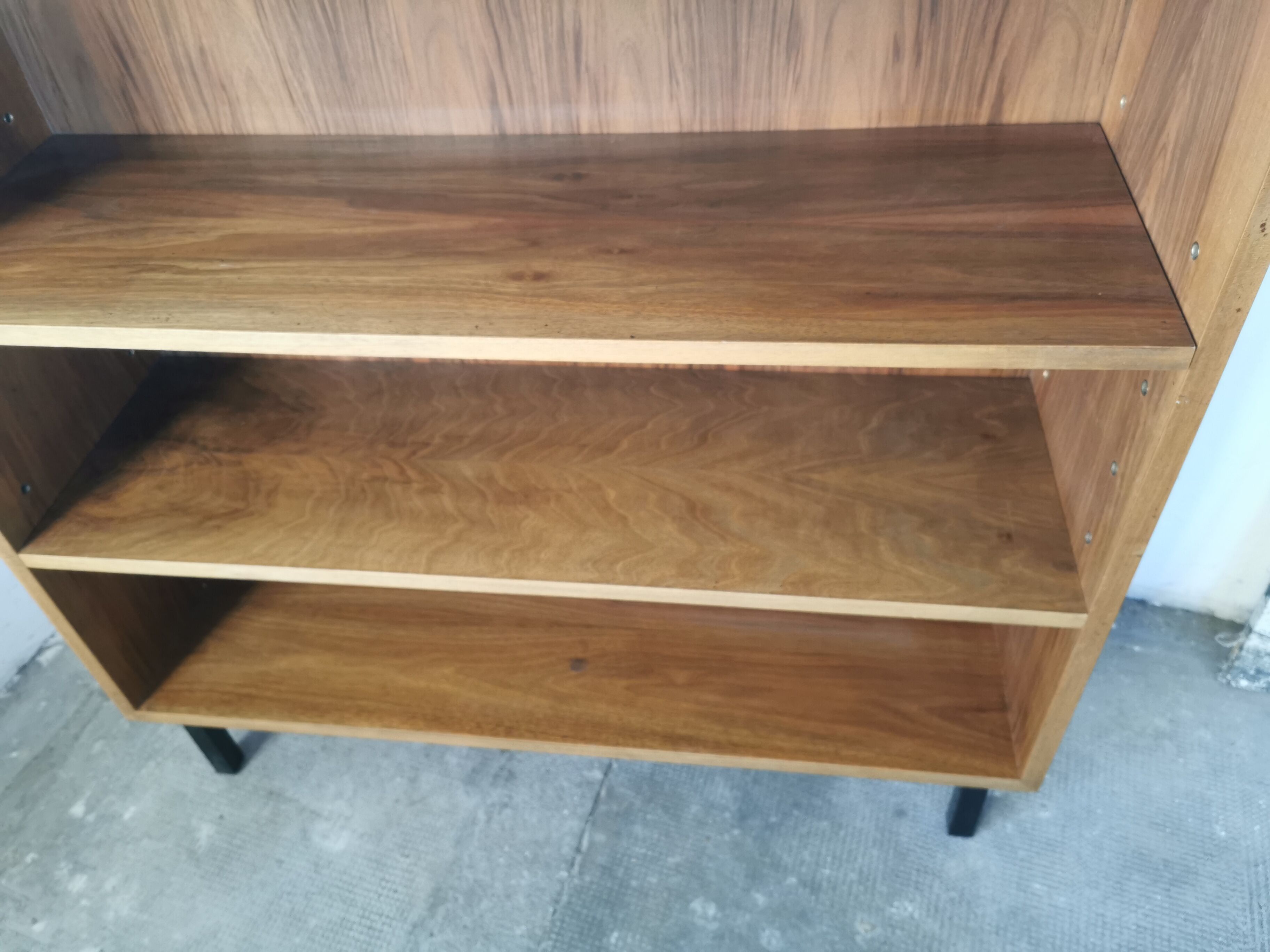 Shelf, vintage walnut veneer bookcase
