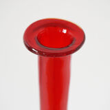 Italian red blown glass bottle EMPOLI