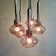 Cascade chandelier in chrome metal and smoked glass, 1970s