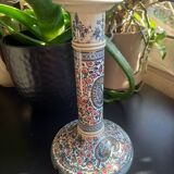 Gien earthenware lamp base, vintage Cachemire model