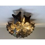 Set of Two Venetian Fumè "Quadriedro" Murano Glass Wall Sconces