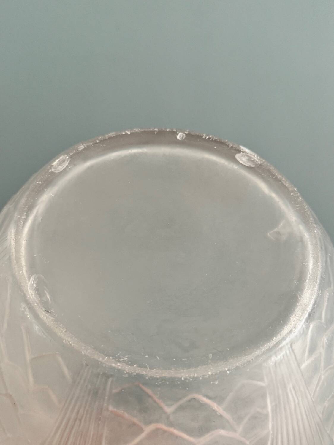 Art Deco ball vase in frosted glass