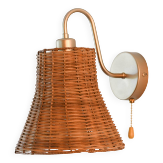 Bell Shaped Wicker Wall Sconce