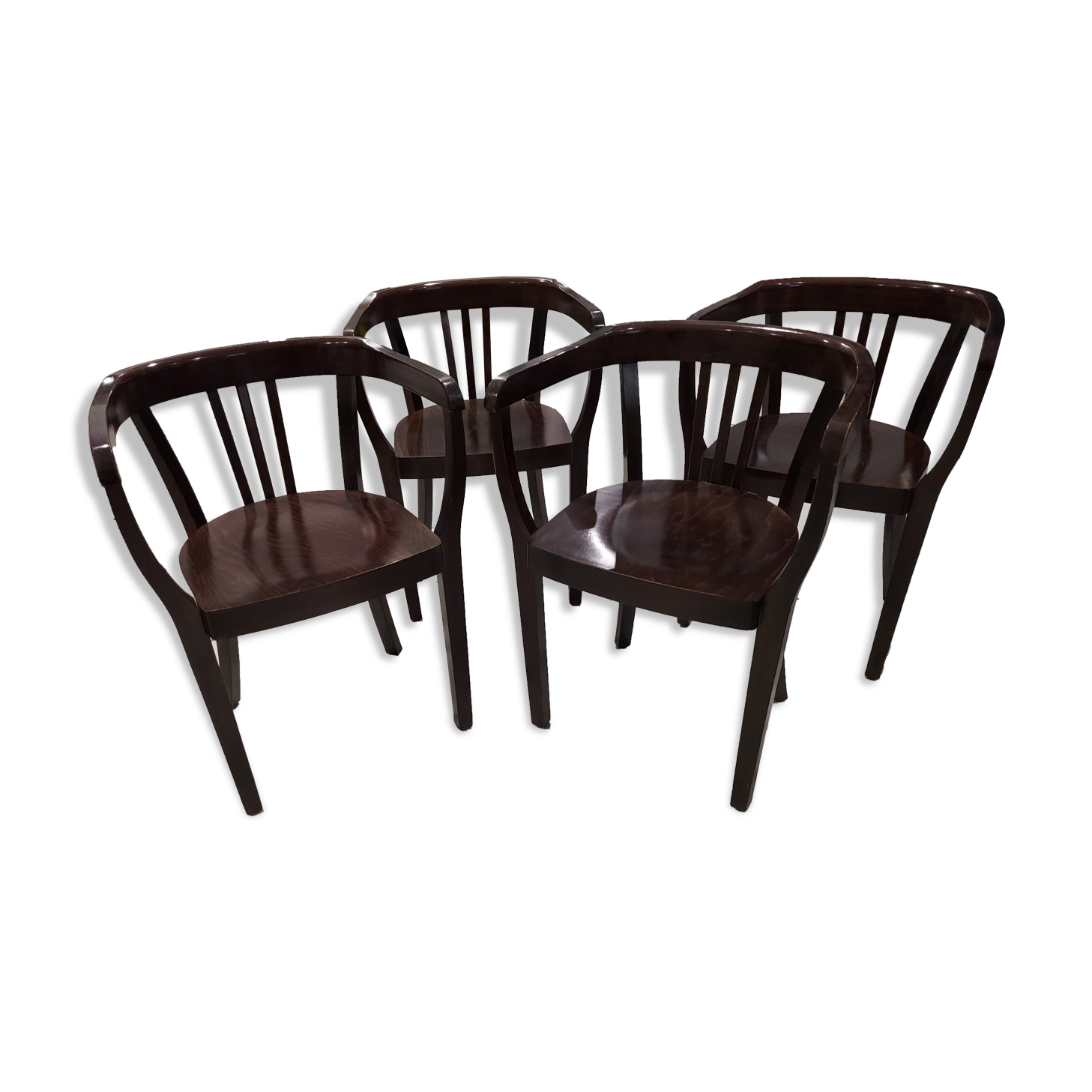 Suite de 4 fauteuils bistrot vintage