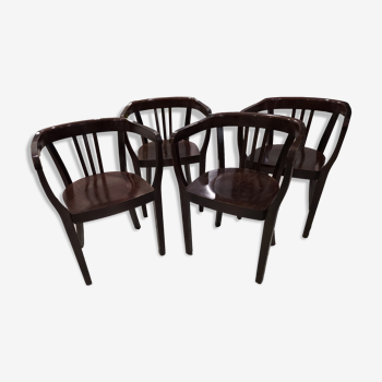 Suite de 4 fauteuils bistrot vintage