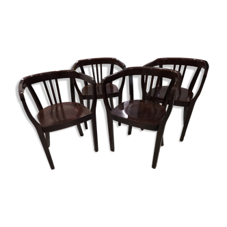 Suite de 4 fauteuils bistrot vintage