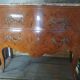 Louis XV style commode with marquetry and marble.