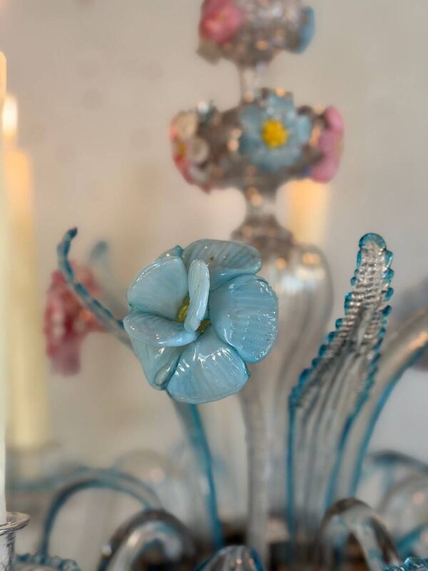 Girandole vénitienne en verre de Murano multicolore, XIXème siècle