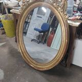 Pediment mirror in gold medallion with gold leaf 1840