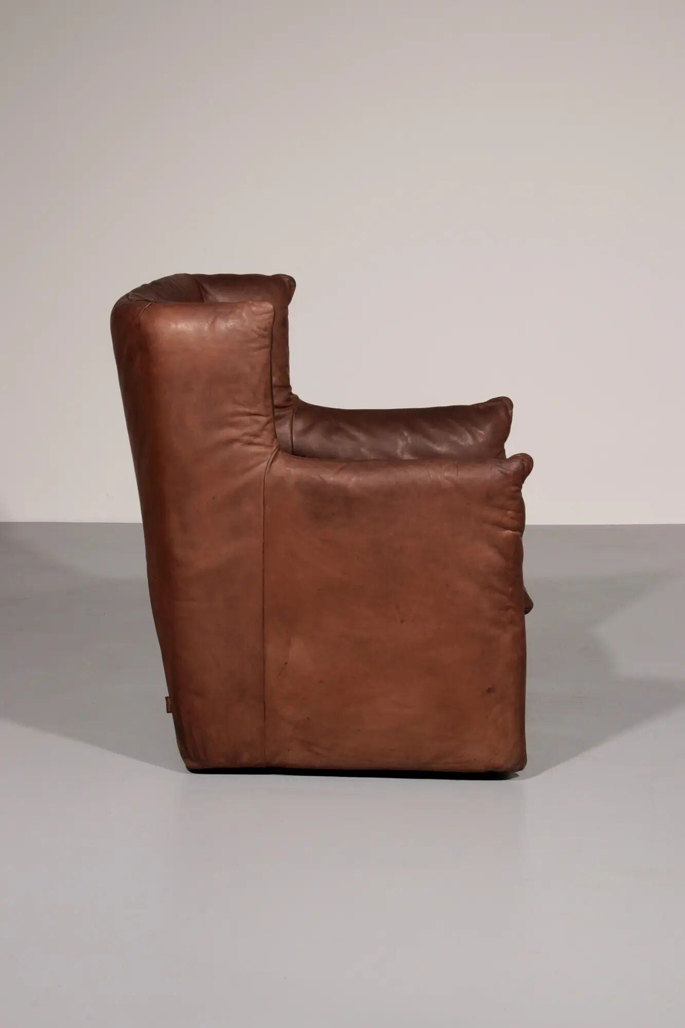 Patinated leather armchair by Gerard van den Berg for Montis, Netherlands, 1970s