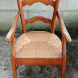 Old straw armchair