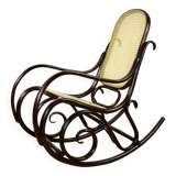Rocking chair on runners, original brown, 1970s - very good condition