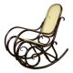 Chaise berçante sur patins, marron d'origine, années 1970 - très bon état