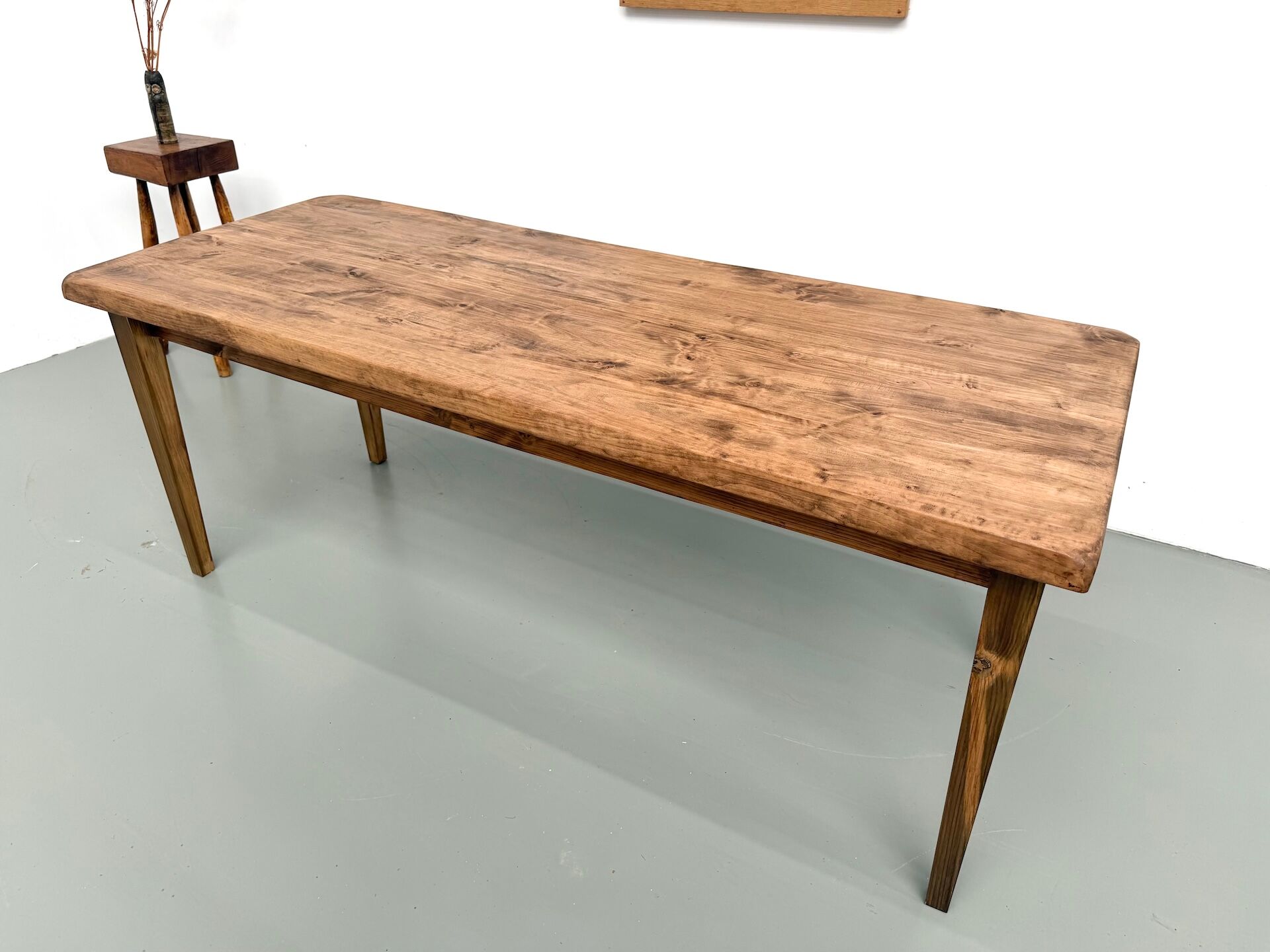 Table de ferme vintage en peuplier