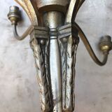 Lustre bronze argenté art nouveau