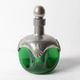 Art Nouveau Green Glass Decanter with Pewter Elements / France / 1960s