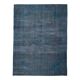 1970s Vintage Persian Handmade Wool Cotton Blue Area Rug 277x360
