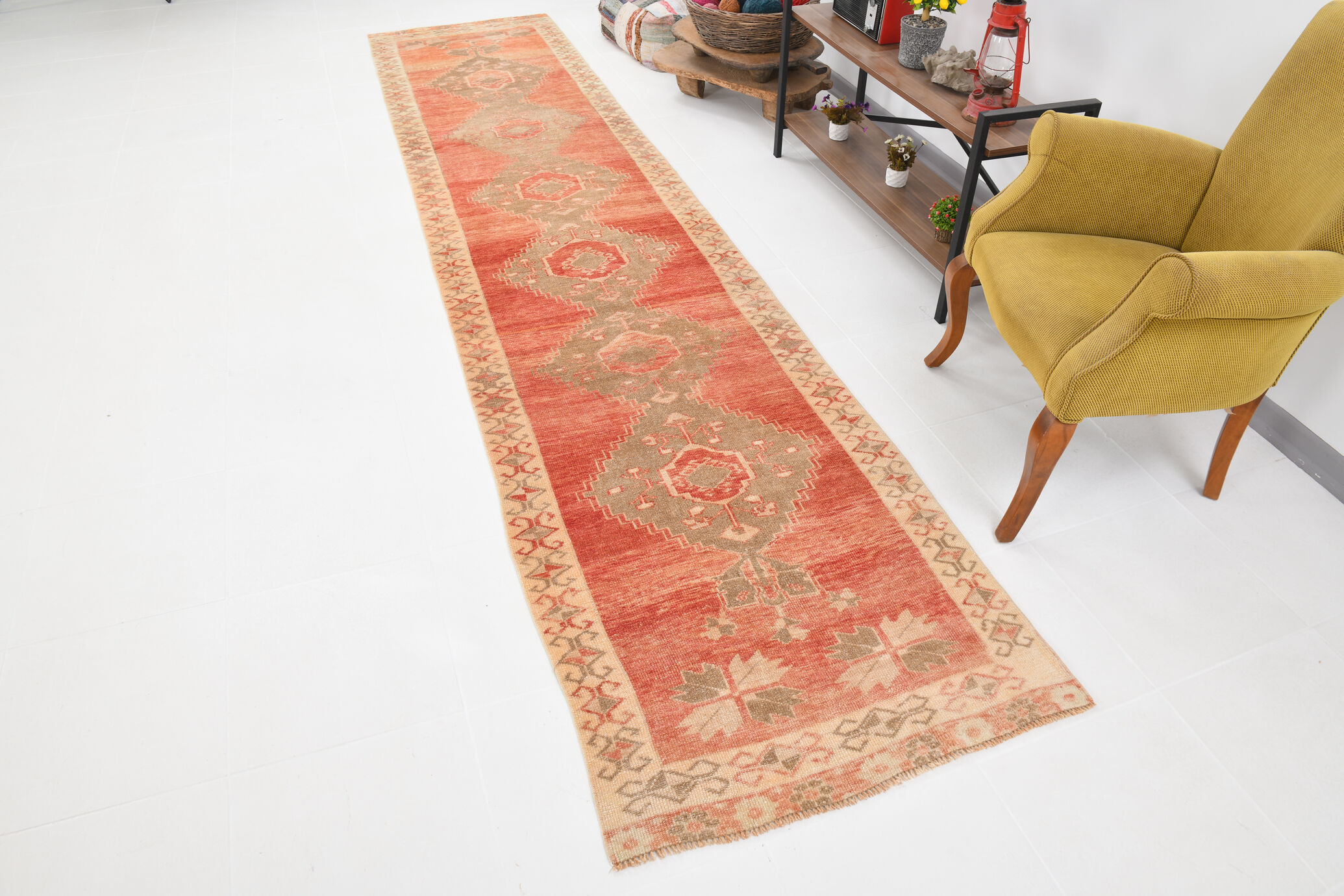 3x14 Extra Long Stair Turkish Runner, 92x425Cm