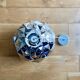 Silver-plated metal faceted ball pendant light - circa 1980