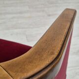 1950s, Danish armchair, original condition, furniture velour, beech wood.